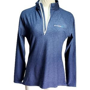 Peter Millar Top Navy em sanaRX  Womens Quarter Zip Athleisure Pullover New